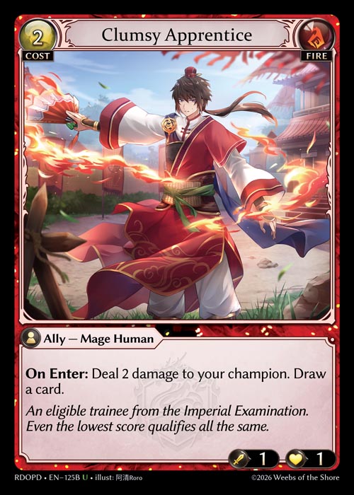 Clumsy Apprentice - Radiant Origins Pantheon Decks Grand Archive spoiler