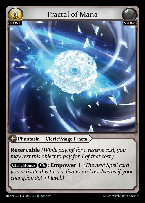Fractal of Mana - Radiant Origins Pantheon Decks Grand Archive spoiler