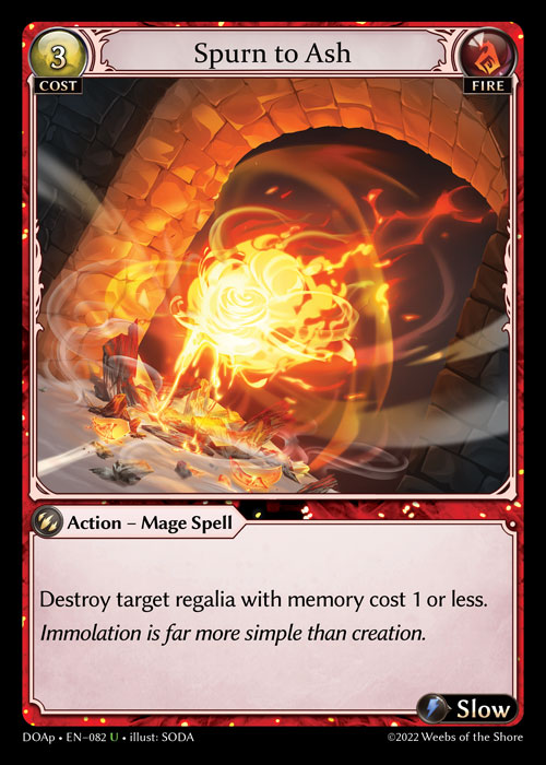 その他 Grand Archive TCG CPR Spurn to Ash P25 Spurn to Ash (Dawn of Ashes Prelude) - Index - Grand Archive Card