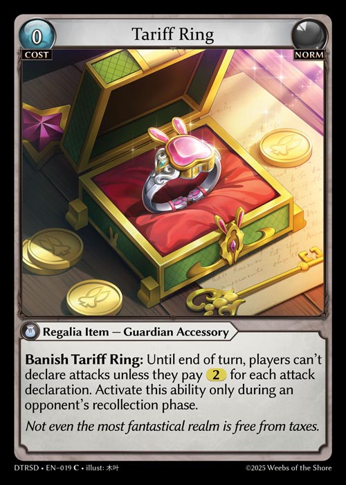 【Grand Archive】Tariff Ring 星川サラ Non-Foil Tariff Ring - Index - Grand Archive Card Database