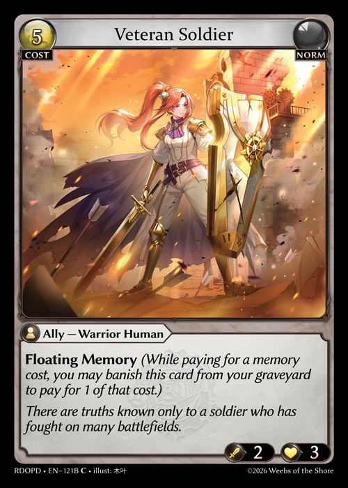 Veteran Soldier - Radiant Origins Pantheon Decks Grand Archive spoiler