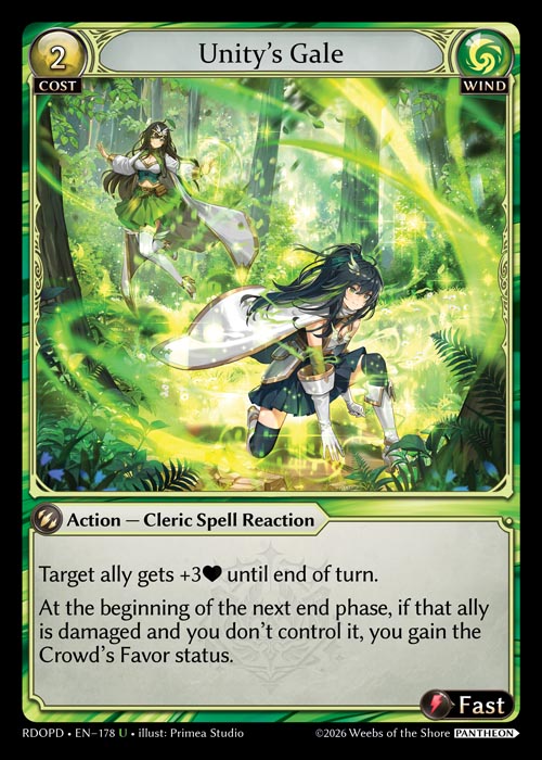 Unity's Gale - Radiant Origins Pantheon Decks Grand Archive spoiler